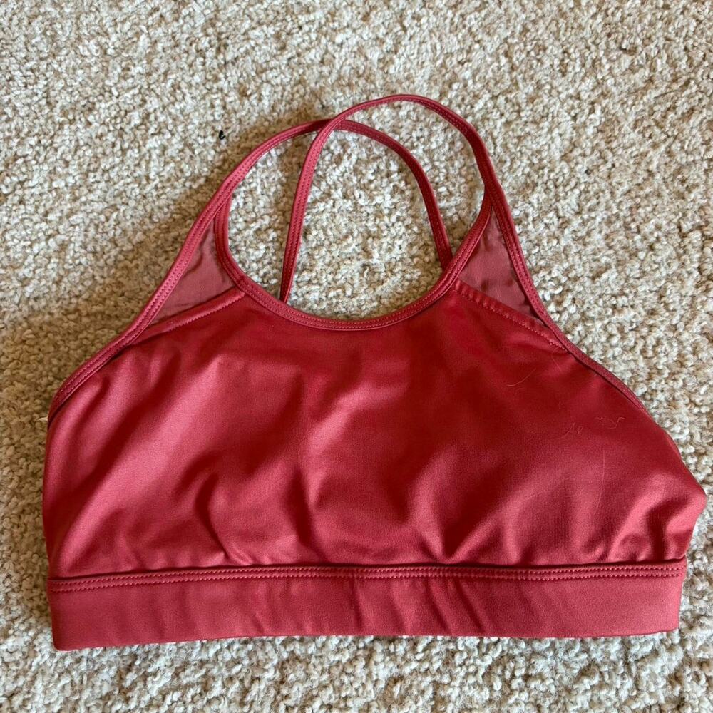 Alo yoga orange red sports bra